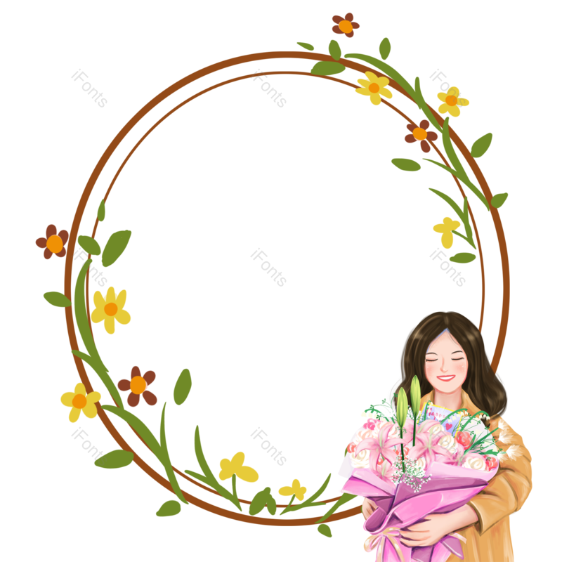 边框图片,母亲节元素,唯美边框PNG,鲜花免抠素材